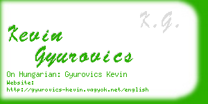 kevin gyurovics business card